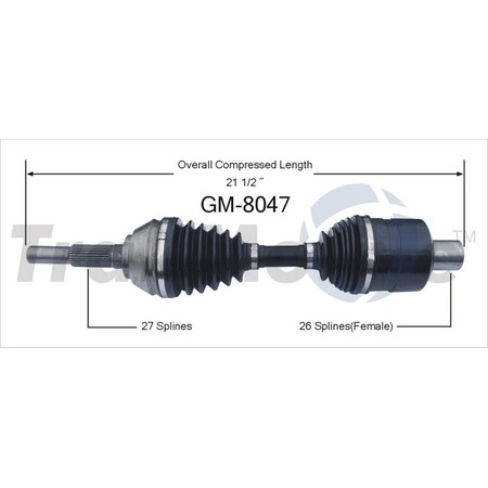 Surtrack Axle Cv Axle Shaft, Gm-8047 GM-8047